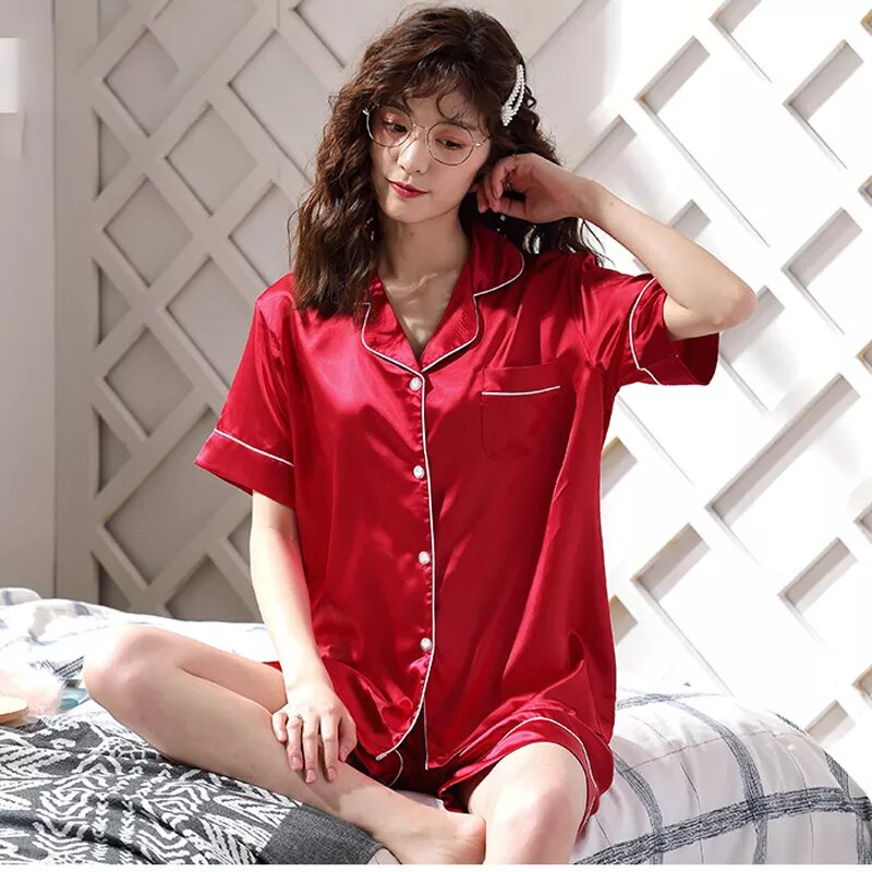 Pajama Rouge Red Elsa satin pajamas – Duchesse