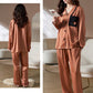 Pyjama satiné Glamour noir et orange