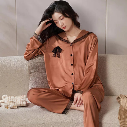 Pyjama en satin Glamour orange