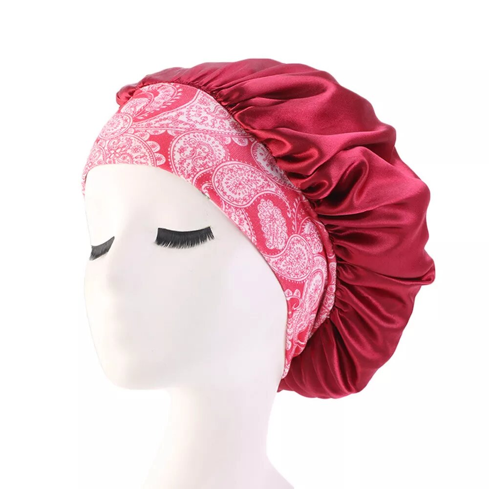 bonnet en satin bandeau bandanna rouge