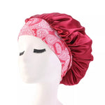 bonnet en satin bandeau bandanna rouge