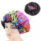 bonnet satin sans elastique a motifs multicolore