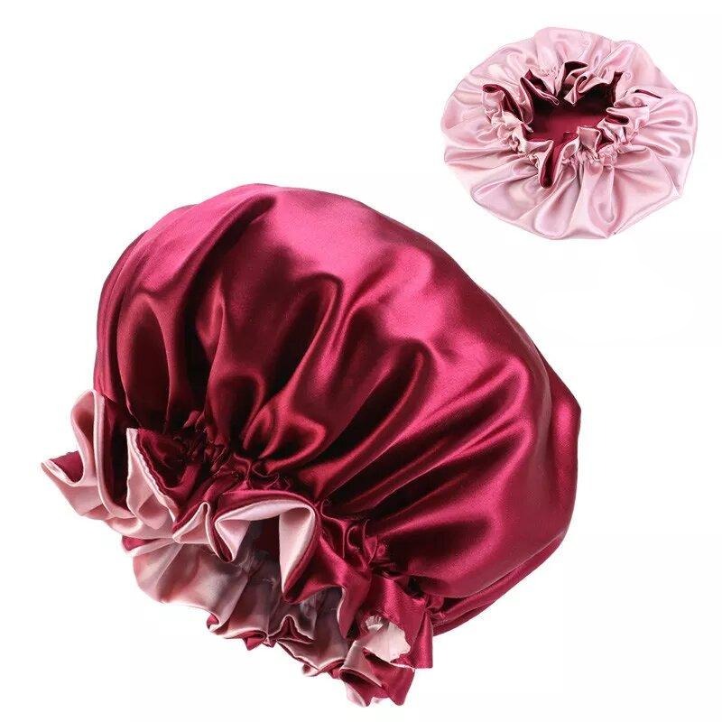 bonnet satin sans élastique rouge