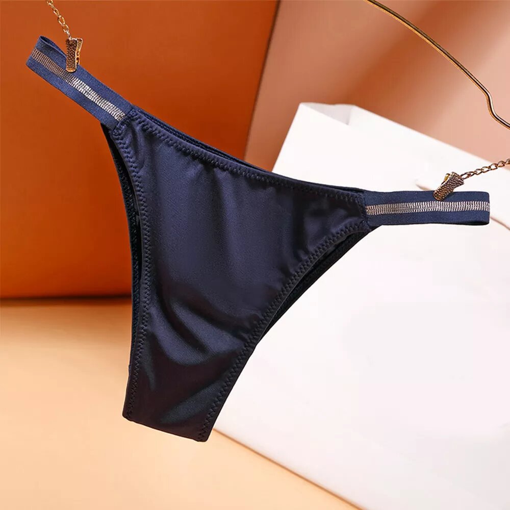 culotte en satin Lucie bleu marine