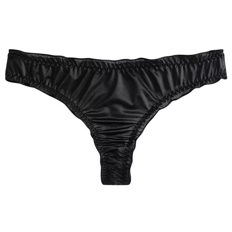 culotte en satin string Dita noir