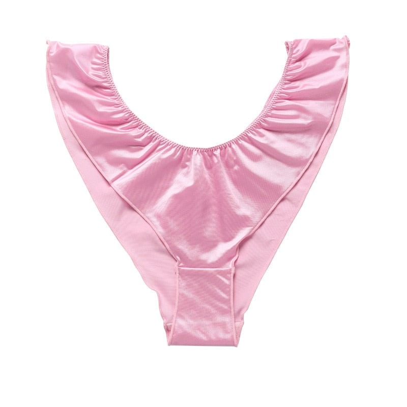 culotte femme satin plissé rose