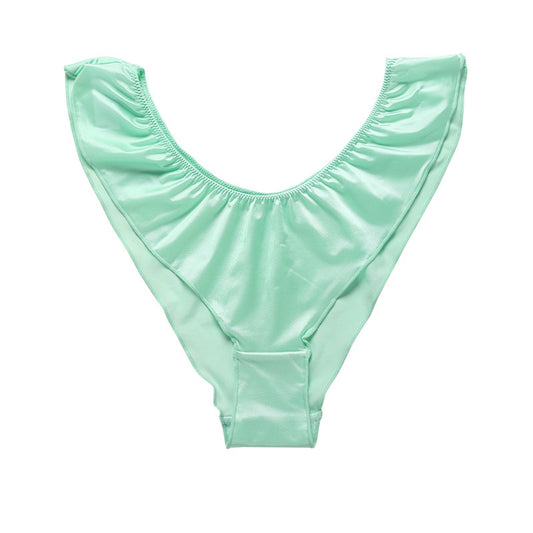 Culotte femme satin plissé vert