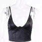 debardeur satin bralette noire
