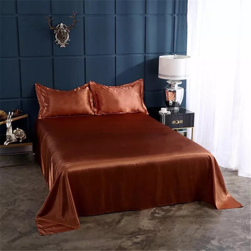 drap satin marron terra cota