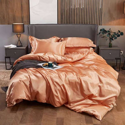 parure de lit satin orange