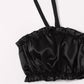 ensemble noir lingerie satin clara