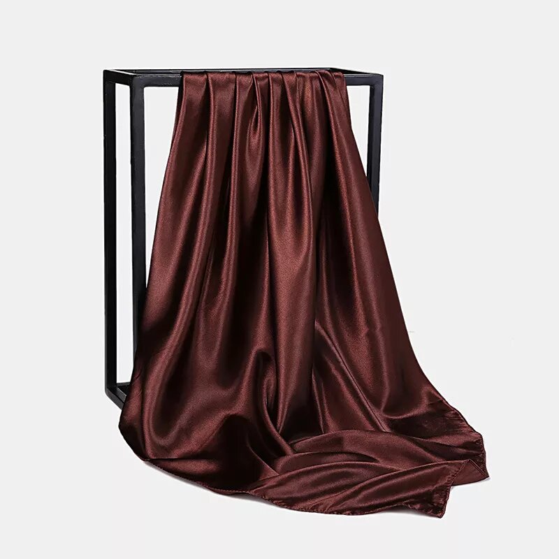 foulard en satin marron