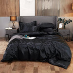   parure de lit satinee noire