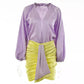    robe bicolore satinée or et violette