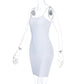 robe blanche et satinée moulante bretelle strass