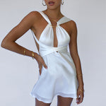 robe en satin blanc versatile et nouable