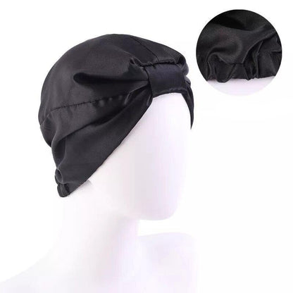 turban satin cheveux classic noir.